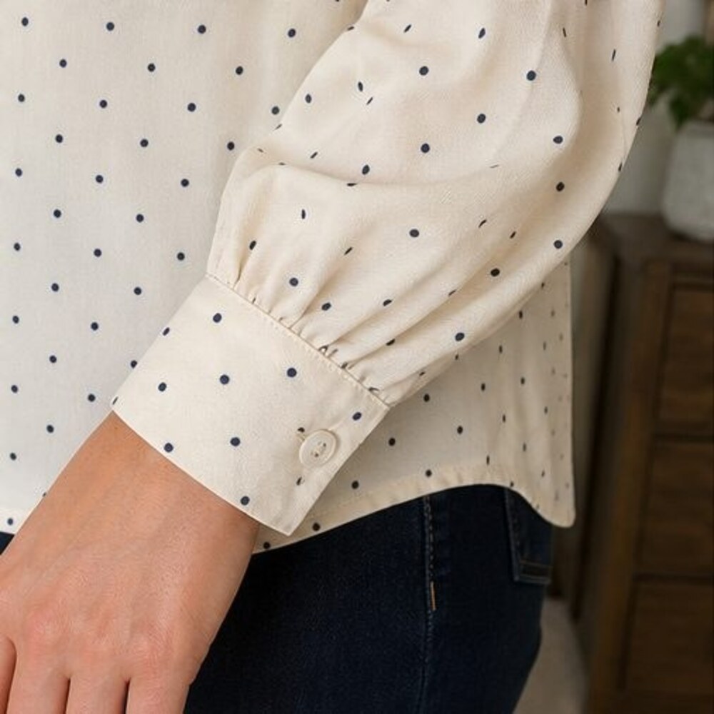Taupe Ruffle Blouse - Picture 5 of 6